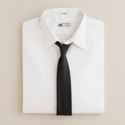 Thomas Mason&reg; fabric point-collar dress shirt in white