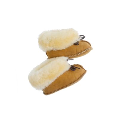 Minnetonka&reg; baby tied shearling booties