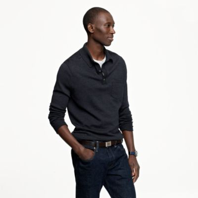 Merino polo sweater