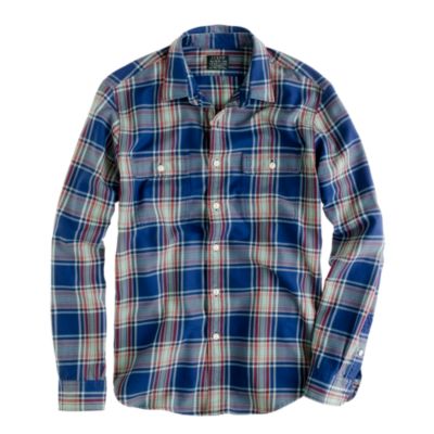 Flannel shirt in wild blueberry plaid