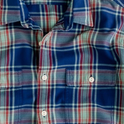 Flannel shirt in wild blueberry plaid