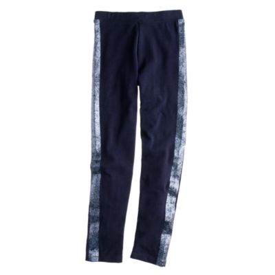 Girls' everyday leggings in glitter tuxedo