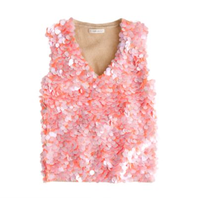 Girls' sequin sweater-vest