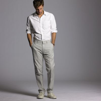 Ludlow classic suit pant in fine-stripe cotton