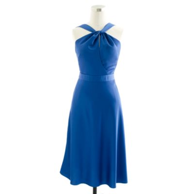 Petite Sinclair halter dress in tricotine