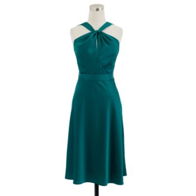 Petite Sinclair halter dress in tricotine