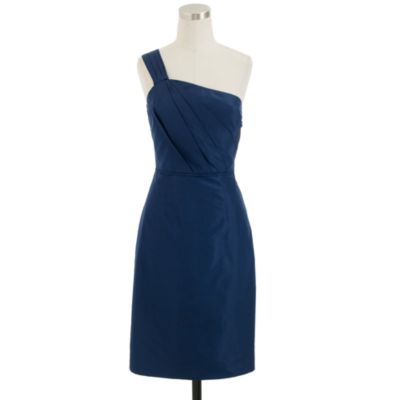 Lucienne one-shoulder dress in silk taffeta