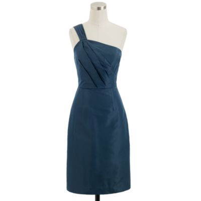 Lucienne one-shoulder dress in silk taffeta