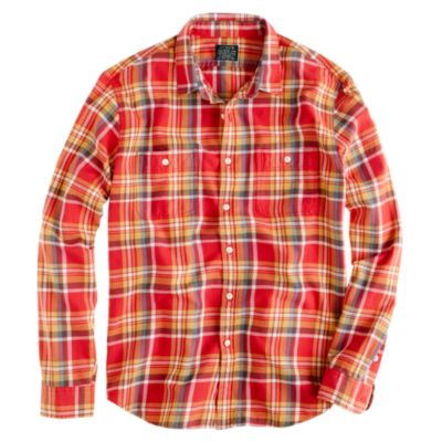 Flannel shirt in rusted red plaid