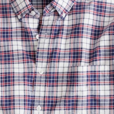 Oxford plaid shirt in royal navy