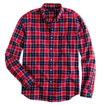 Oxford plaid shirt in leaf red