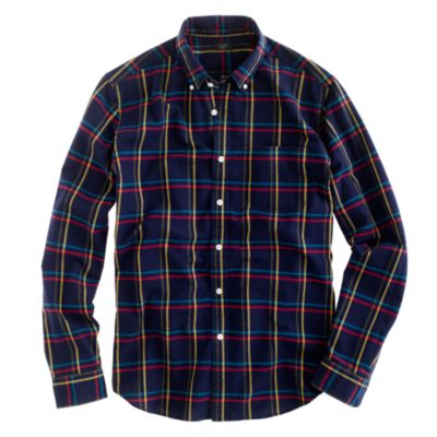 Oxford plaid shirt in royal indigo   Oxford Plaid Shirts   Mens 