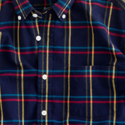 Oxford plaid shirt in royal indigo
