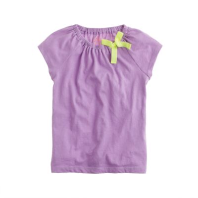 Girls' elastic bow tee