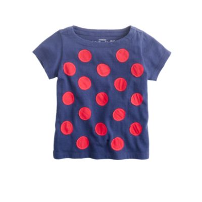 Girls' crinkle dot top