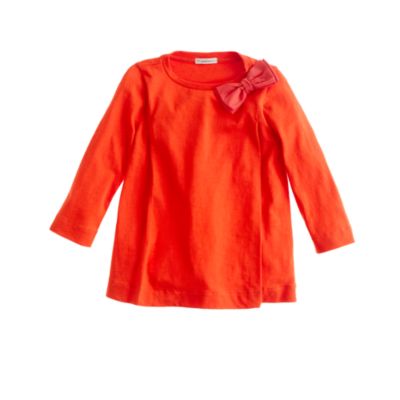 Girls' pleated bow top