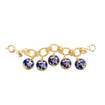 Anchor bead charm bracelet