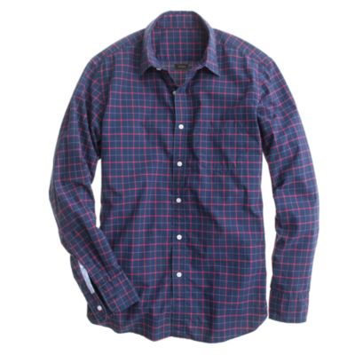 Slim Secret Wash shirt in dark navy check