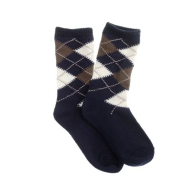 Boys' cotton argyle socks