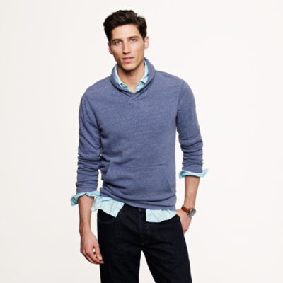 Vintage fleece shawl-collar pullover