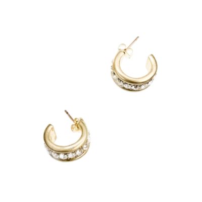 Crystal tiny hoop earrings