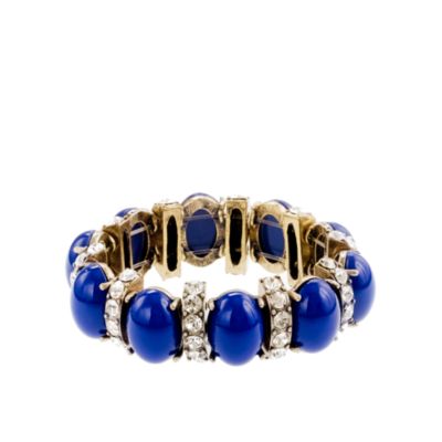 Cabochon and crystal stretch bracelet