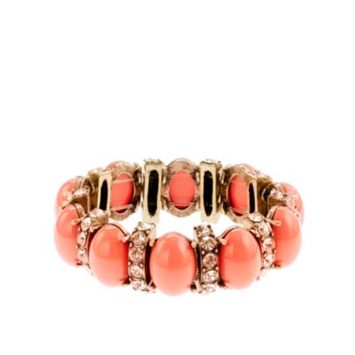Cabochon and crystal stretch bracelet