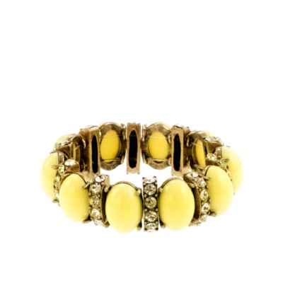 Cabochon and crystal stretch bracelet
