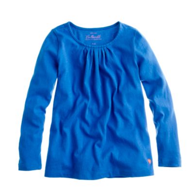 Girls' long-sleeve tiny pleats tee