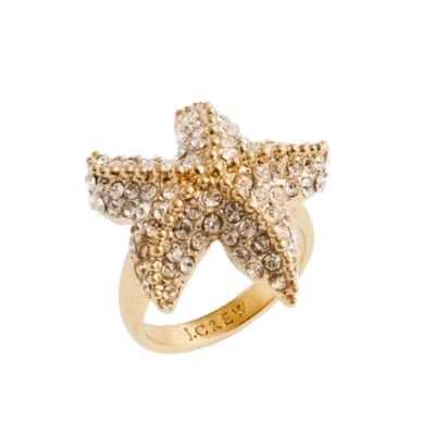 Crystal starfish ring