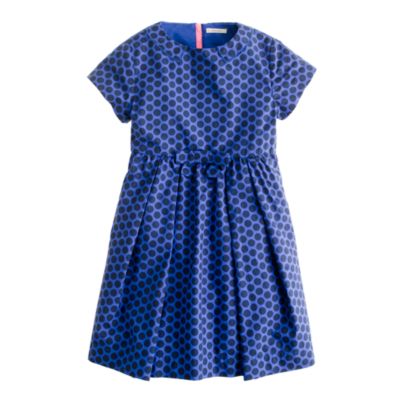 Girls' back-zip dot dress