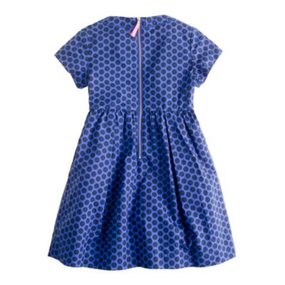 Girls' back-zip dot dress