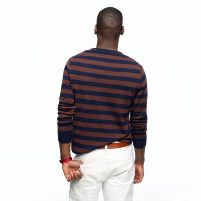 Merino V-neck sweater in medium-stripe