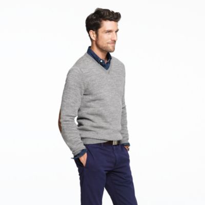 Slim slub merino V-neck sweater