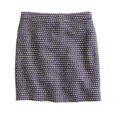 Postage stamp mini in navy tweed