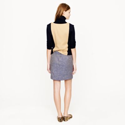 Postage stamp mini in navy tweed