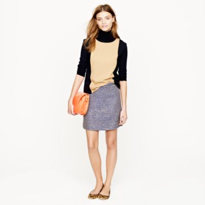 Postage stamp mini in navy tweed