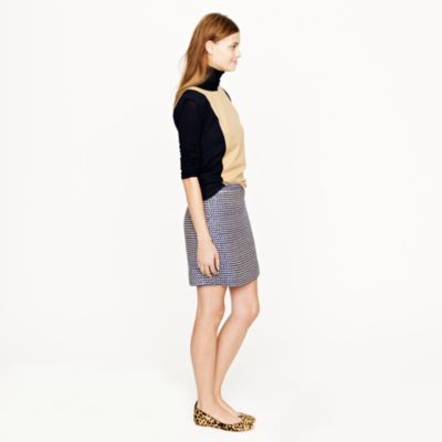 Postage stamp mini in navy tweed