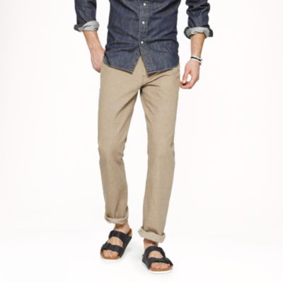 Slim-straight selvedge jean in rinsed khaki