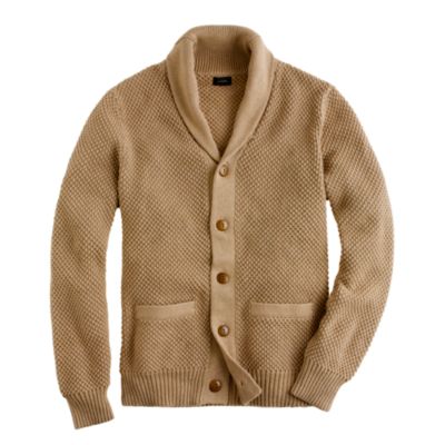Cotton shawl-collar cardigan