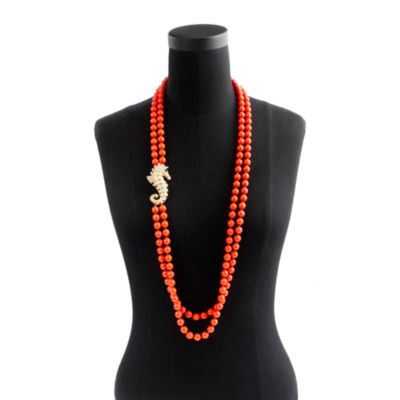 Double-strand seahorse necklace