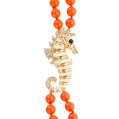 Double-strand seahorse necklace