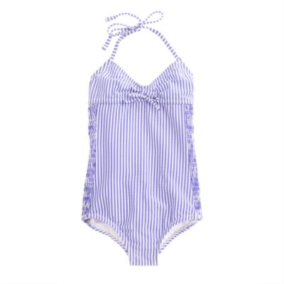 Girls' smocked seersucker tank