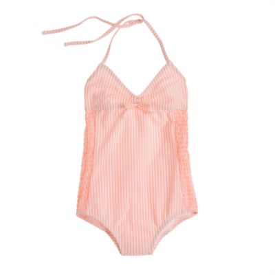 Girls' smocked seersucker tank