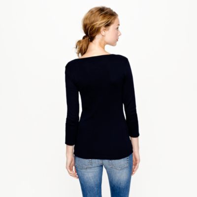 Perfect-fit henley with gold buttons