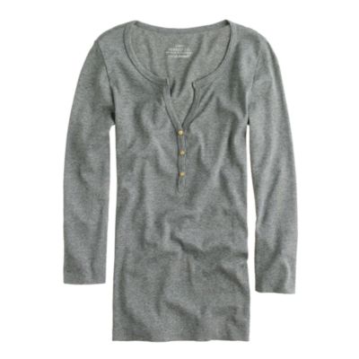 Perfect-fit henley with gold buttons