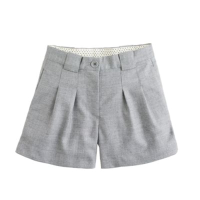 Girls' pleated flannel short