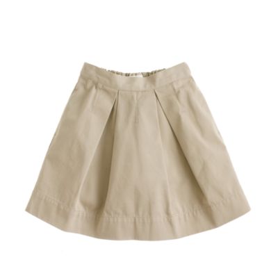 Girls' pleated chino skirt
