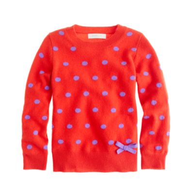 Girls' polka-dot cashmere sweater