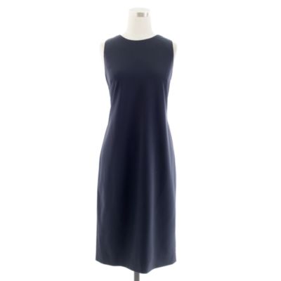 Sleeveless shift dress in stretch wool